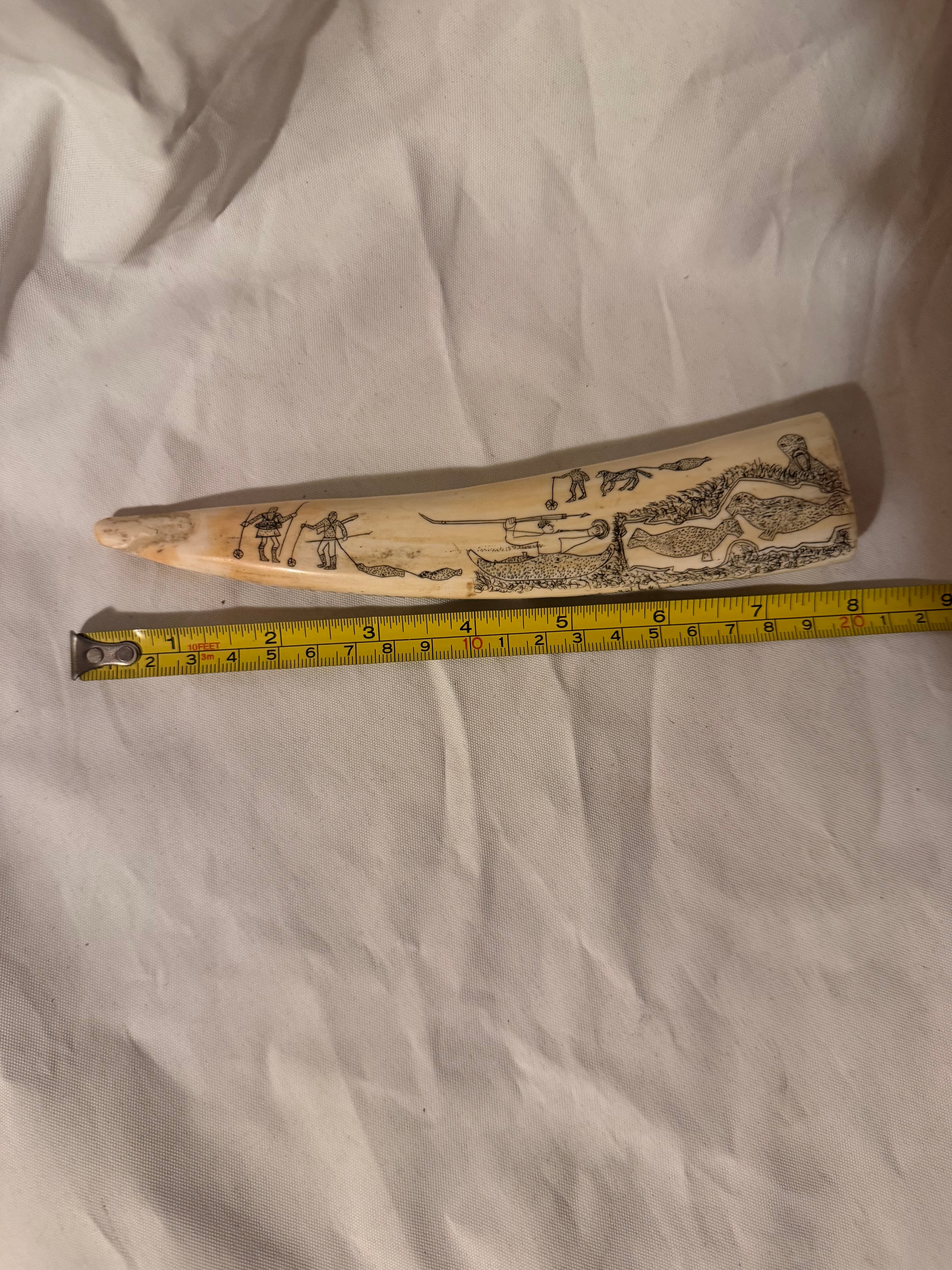 Ekte scrimshaw ca 1910